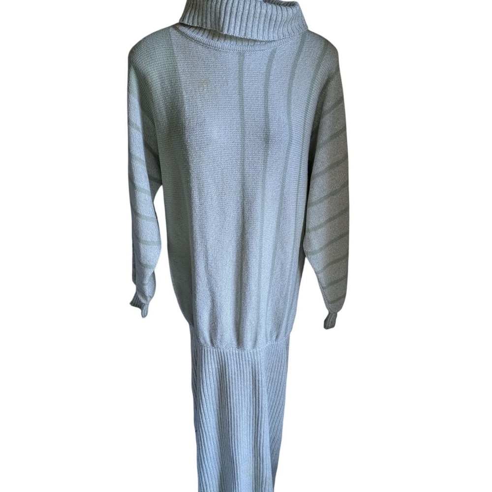 Women's Light Gray Turtleneck Sweater Dress